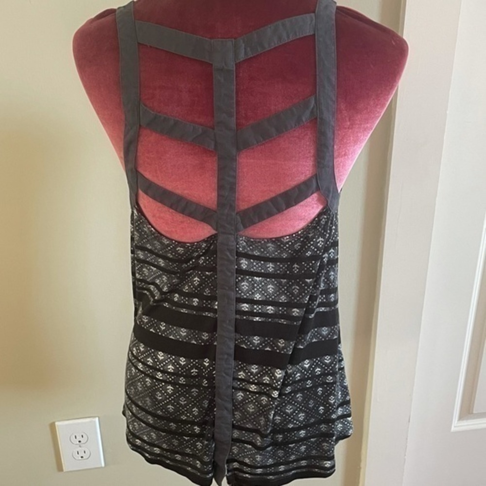 Silence and Noise Black Cage Back Tank